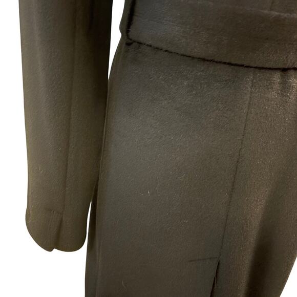 Ellen Tracy Wool Blend Wrap Coat Size 8 Black Belted Long Winter Jacket - Picture 9 of 12